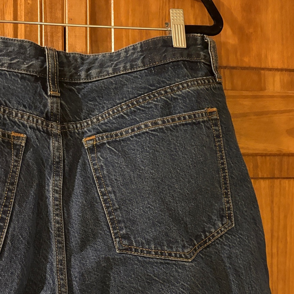 Abercrombie & Fitch Curve Love Dark Blue Wide Leg Jeans Size 31 / 12 - Picture 8 of 9